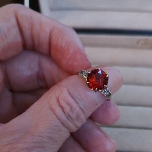 Fragrant Jewels Crimson Gem Silver Ring